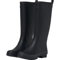 牧高笛(MOBIGARDEN) 雨靴 户外露营防滑成人雨靴简约长筒雨鞋女款 钢琴黑 37