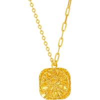 周六福爆闪方糖黄金项链吊坠计价A0613172 约4.15g 40+5cm