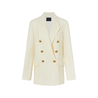 MO&Co. 含羊毛精纺戗驳领垫肩西装女装