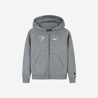 NIKE 3BRAND 耐克男童开襟连帽卫衣秋冬加绒保暖儿童运动外套 岩层灰 【冬季加绒】 135 /68 【身高122-128cm】