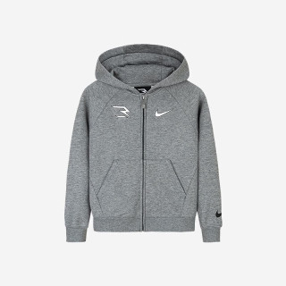 NIKE  3BRAND 耐克男童开襟连帽卫衣秋冬加绒保暖儿童运动外套 岩层灰 【冬季加绒】 120 /60 【身高110-116cm】