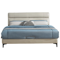  QuanU/全友 头层牛皮 皮床+床垫  【浅米灰】2*2.2m皮床+013床垫 2.0*2.0m