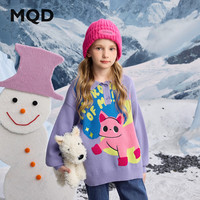 马骑顿（MQD）MQD冬季新品女大童学院风卡通可爱套头毛衣