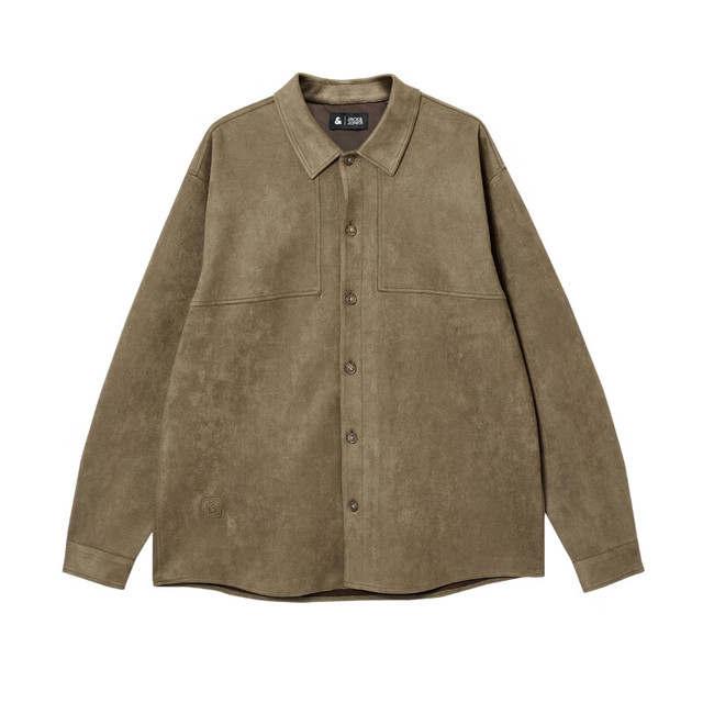 JACK&JONES 杰克琼斯 秋冬季新款日常纯色百搭衬衫夹克 E06柚木