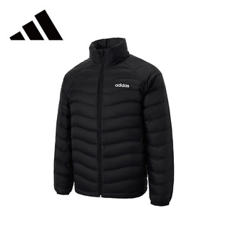 阿迪达斯 （adidas）男装冬季立领保暖户外休闲运动羽绒服 2XL 黑色