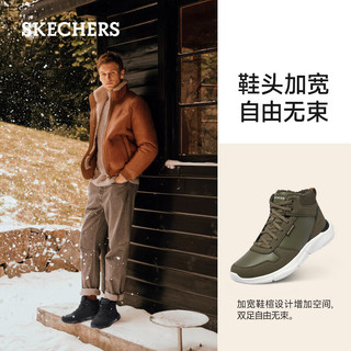  SKECHERS/斯凯奇 厚底增高 男士高帮鞋  全黑色/BBK 42.5