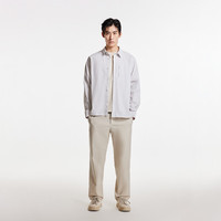 杰克·琼斯（JACK&JONES）春季百搭舒适防晒面料尖领挺括略宽松长袖衬衫男款225105013 C42岩灰色 M