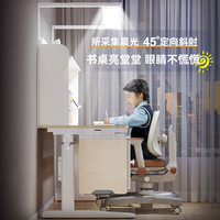大杰作儿童学习桌椅家用可升降实木书桌小写字课桌子椅子套装 1.0M新西兰松木桌+追背椅【咖色】 1.0M花旗松实木桌+追背椅【咖色】