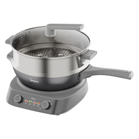 美的（Midea）分体式电炒锅电蒸锅电煮锅电火锅家用插电锅一体多功能锅不粘锅一体炒菜锅大容量0氟钛陶涂层 5.5L 25年