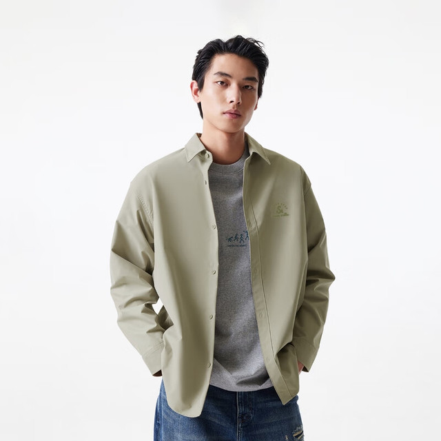 JACK&JONES 杰克琼斯 新款男士 时尚个性 字母胶印 通勤衬衫
