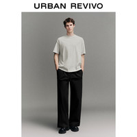 UR UR2025秋季男装休闲简约松紧腰抽绳阔腿裤UUY650004 黑色 34