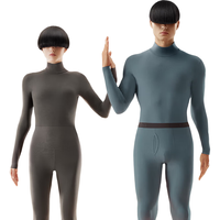 蕉内轻热皮男女士保暖内衣套装秋衣秋裤秋冬高领 【高领】黑色-男士 3XL