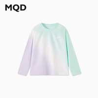 马骑顿（MQD）MQD男大童秋季潮酷休闲晕染渐变长袖T恤 薄荷绿 130