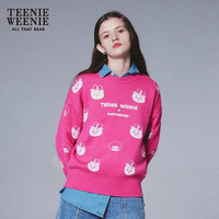 Teenie Weenie小熊&吾空空联名早春学院风休闲舒适圆领毛衣短款针织衫女装   165