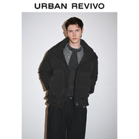 UR冬季男装时尚休闲保暖宽松连帽羽绒服UMF140051 正黑 XL