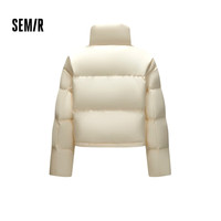 森马（Semir）羽绒服女短款立领小个子优雅温柔2024冬宽松仿皮外套107824113005