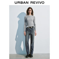 UR2025秋季新款女装撞色拼接假两件设计感针织衫UWM950011