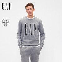 盖璞男女装2025秋季印花logo抓绒圆领卫衣合身上衣美版542214 灰色 645634 XS 美码 S亚洲码175/88A