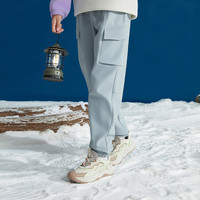 UNDER ARMOUR安德玛童装秋25儿童加绒运动裤梭织男女大童长裤束脚工装裤 月影灰色 160