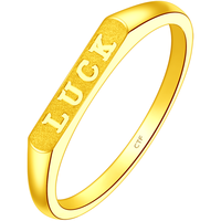 周大福字母LUCK 足金黄金戒指(工费:520计价)EOF882 15号 足金 约3.80g