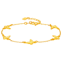 世纪缘翩然蝶舞黄金手链5G足金小蝴蝶  克重约4.84-4.86g