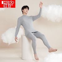 红豆(Hodo)内衣柔棉秋衣秋裤男士女士基础打底半高领保暖内衣套装 水貂灰男款 180/105