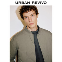 UR冬季男装轻熟水波纹绗缝宽松外套羽绒服UMM140001 暖灰 XL