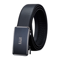 ELLE HOMME法国品牌男士皮带男真皮腰带高档头层牛皮裤带老公 【专柜礼盒】902025儒雅银色 110cm (150斤以内适用,可修剪)