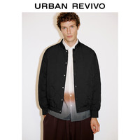 UR冬季男装轻熟水波纹绗缝宽松外套羽绒服UMM140001 黑色 XL