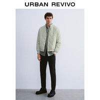 UR冬季男装轻熟水波纹绗缝宽松外套羽绒服UMM140001 冷灰 M