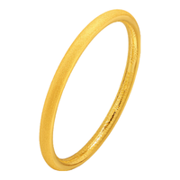 老庙黄金手镯足金磨砂圆棍心经手镯手镯