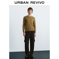 UR秋冬男装植物系基础款杂色软糯针织衫UMB940002 黄绿 2XL