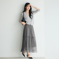 伊芙丽（eifini）伊芙丽假两件亮色长袖针织套头衫宽松百搭上衣女2025秋季新款