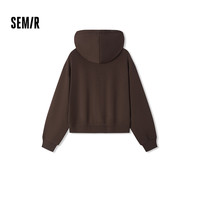 森马(Semir)卫衣女短款基础款慵懒风套头衫百搭秋季落肩连帽衣服101524116017 深咖啡50943 L