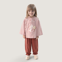 巴厘小猪 女童汉服套装 纯棉分体衣服2件套
