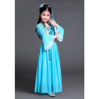 缀樱 西游记儿童服装 元旦六一儿童服装西游记白骨精演出服铁扇公主女 天蓝色 110 cm