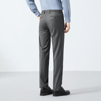 柒牌（SEVEN）【犀牛褶】西裤男春秋休闲商务色织格纹修身版长裤子M2 深灰 33 (175) 84A（2.58尺）