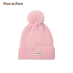 Paw in Paw PawinPaw卡通小熊童装秋冬男女童毛线帽子保暖防风 Pink粉红色/25 4-6岁，054