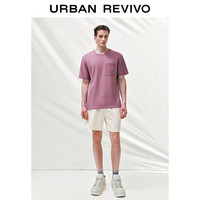 UR2025夏季新款男装时尚休闲口袋装饰圆领短袖T恤UMM450079