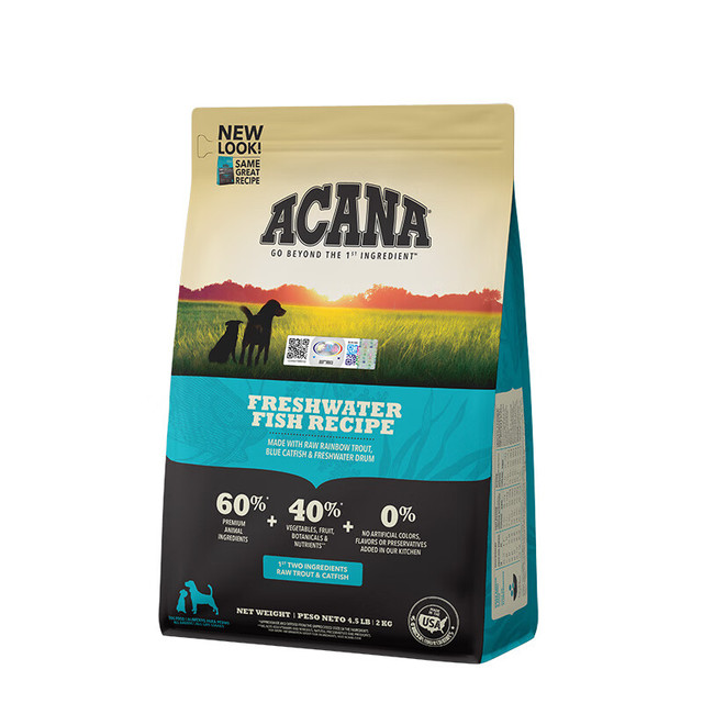 ACANA 爱肯拿 愛肯拿狗粮淡水高营养鱼肉犬粮 2kg 美国进口全阶段鱼肉味犬粮 淡水鱼肉犬粮2kg-效期26年2月