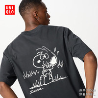 优衣库男装女装情侣UT PEANUTS印花短袖T恤史努比25新款477813 08 深灰色 M /170/92A
