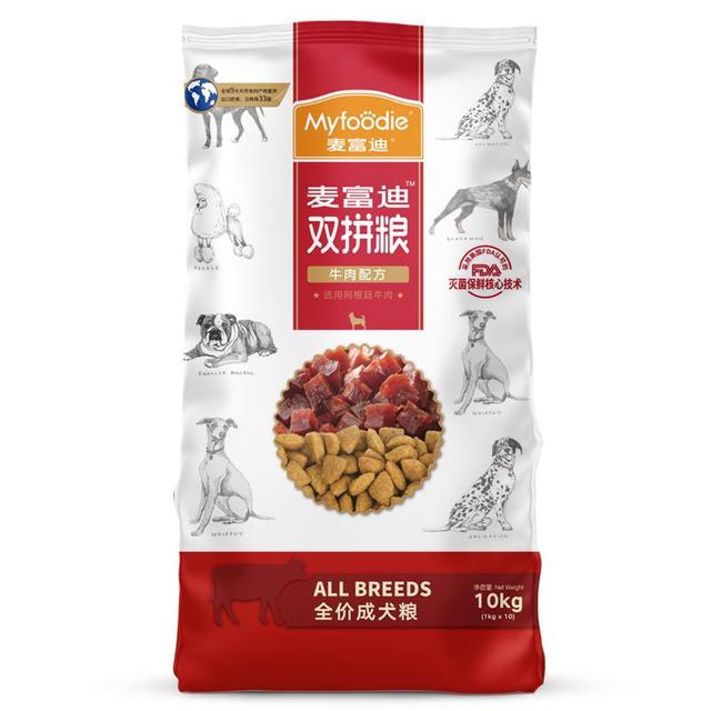 今日必买：麦富迪 牛肉双拼全犬成犬狗粮 10kg
