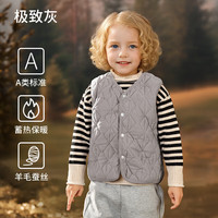 欧孕(OUYUN)儿童校服马甲女童秋冬保暖衣男童内胆加厚加绒马甲上衣长款套 灰 -马甲 御寒保暖 三层锁温 110 【身高:100cm-110cm】