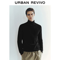 UR冬季男装时尚慵懒风百搭高领长袖针织衫UMM940008 正黑 M