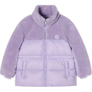 马骑顿 童装女大童冬装立领羽绒服 淡紫色 130