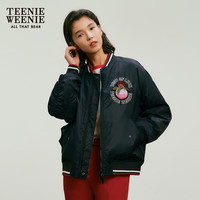 Teenie Weenie小熊女装秋冬简约风两面可穿夹棉棉服棒球服短款外套