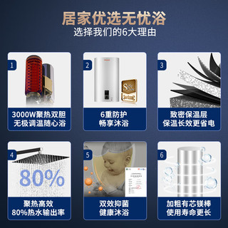 雅丽诗 3000W速热 30L 竖式扁桶双胆电热水器