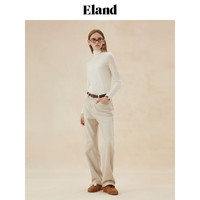 ELAND衣恋秋纯色高领长袖打底衫女紧身弹力T恤衫 浅蓝色(51)L/Blue S 160