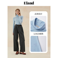 ELAND衣恋秋纯色高领长袖打底衫女紧身弹力T恤衫 象牙白/白色(39)Ivory S 160