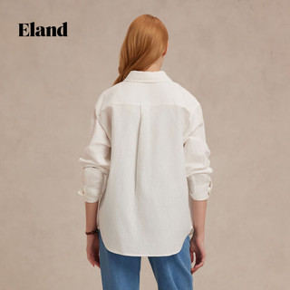 ELAND【法国亚麻】衣恋氧气感衬衫女长袖内搭2025夏季新款淡人 (50)Blue